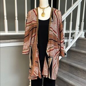 Chic Women's Patterned Kimono Cardigan